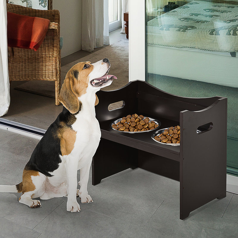 Pawhut Raised Pet Bowls Elevated Base With 2 Stainless Steel Dog Bowls With 3 Levels Adjustable Dog Bowl Platform For Large Dogs And Other Large Pet Reviews Wayfair Canada